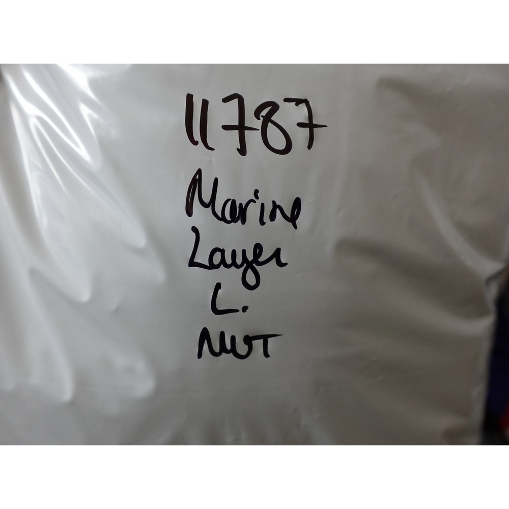 Marine Layer Button Down Mens Large Indigo Hudson Woven Micro Print Shirt - Picture 8 of 8